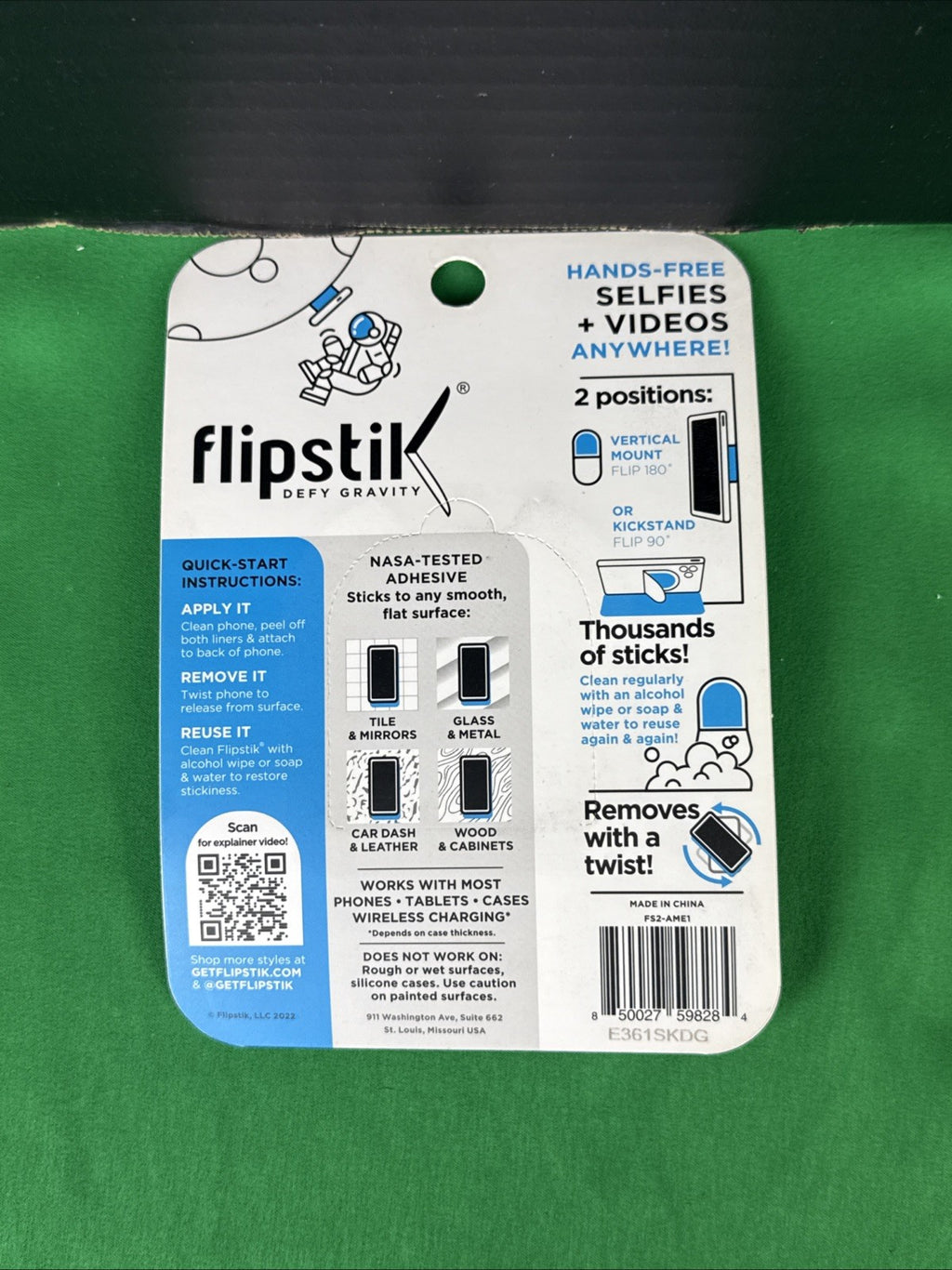 2 Pack Flipstik Foldable Adhesive Mount for Most Cell Phones - Amethyst