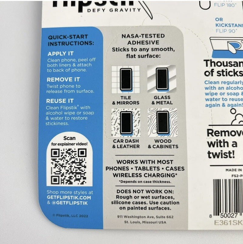 Flipstik Defy Gravity Cell Phone Stick and Stand, Pink, New