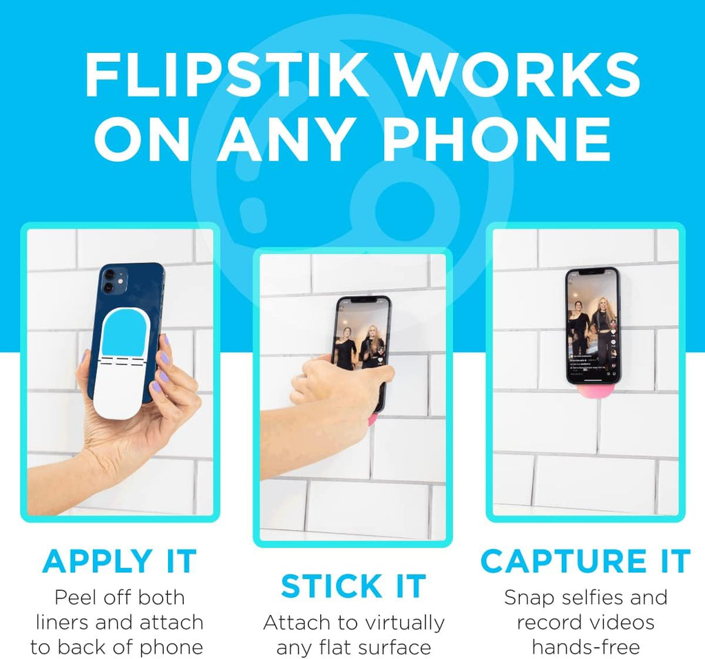 New V2 - Foldable Adhesive Phone Mount - Stick Phone to Mirror, Window, Walls for Hands-Free Viewing, Selfies, or Videos - Tripod, & Kickstand - Featured in Shark Tank - Passion