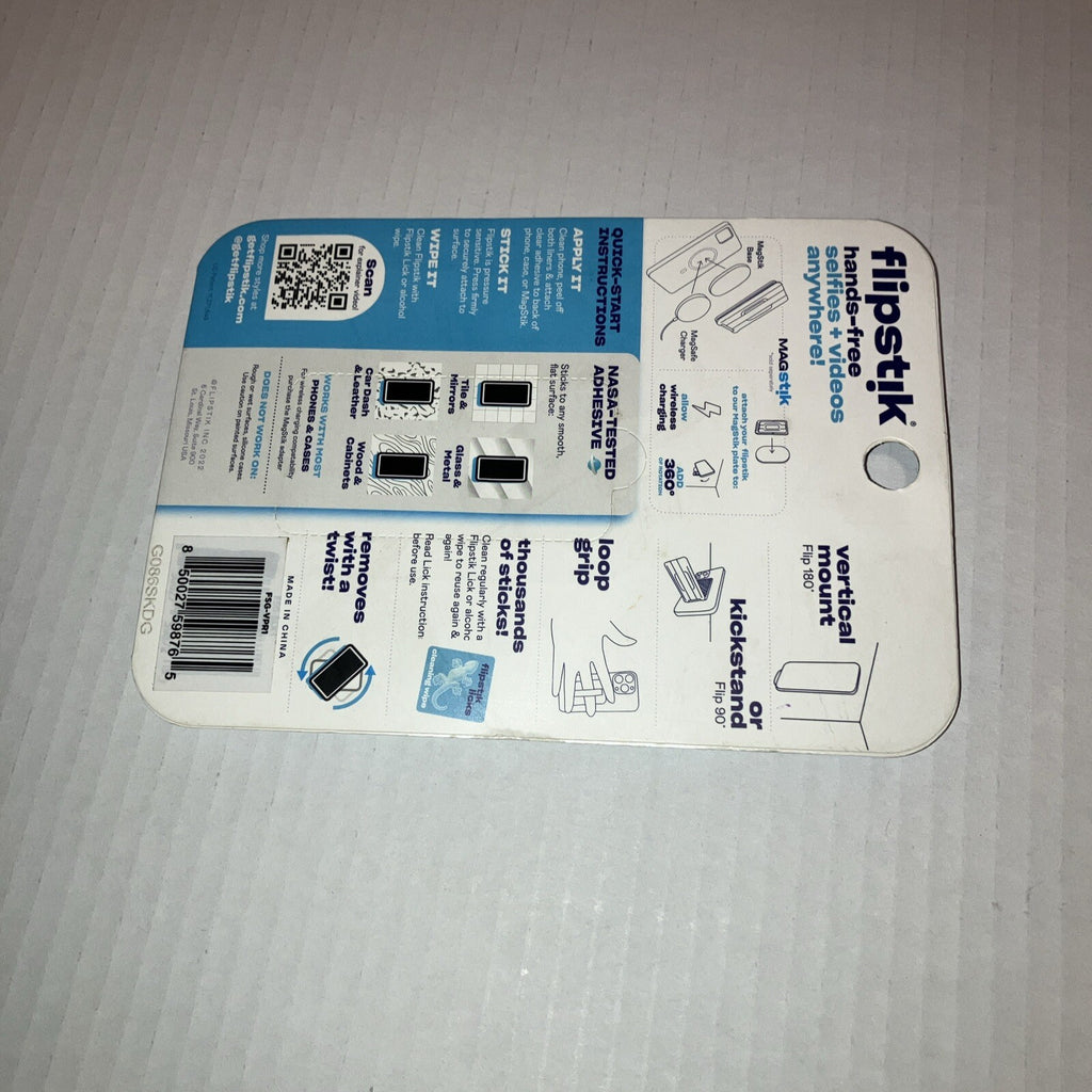 Flipstik Defy Gravity Cell Phone Stick & Stand with Grip Loop - New - Purple