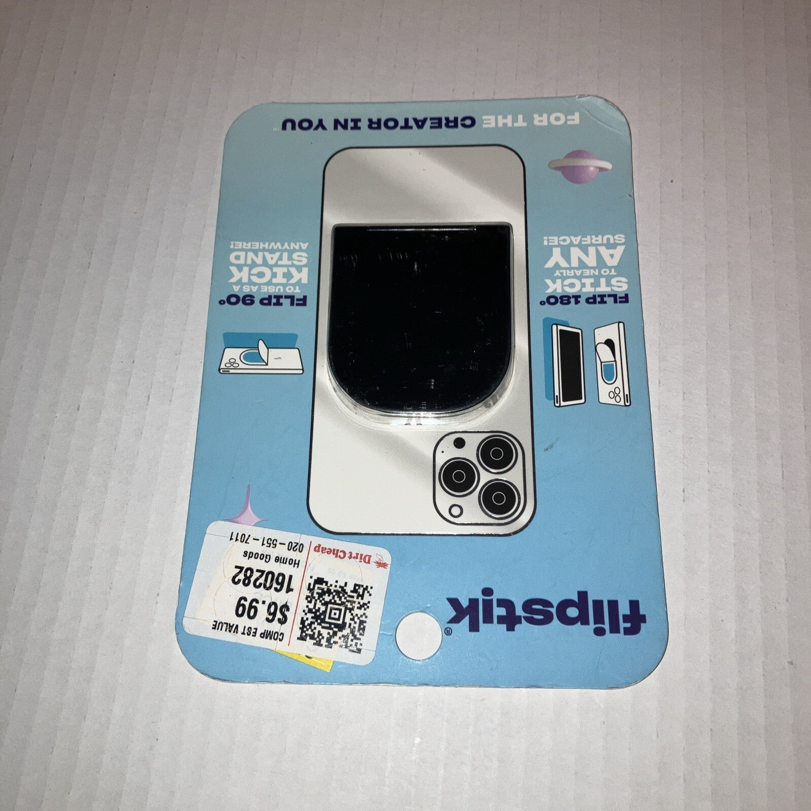 Flipstik Defy Gravity Cell Phone Stick & Stand - Classic Black - New