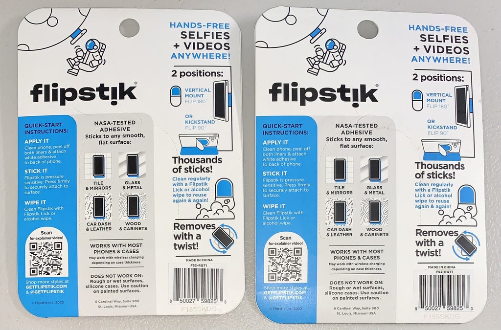 2 Pack - Flipstik Defy Gravity Cell Phone Stick & Stand - Rose Quartz