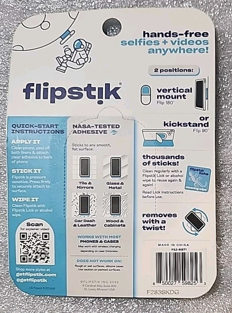 Flipstik Defy Gravity Cell Phone Stick & Stand - Rose Quartz